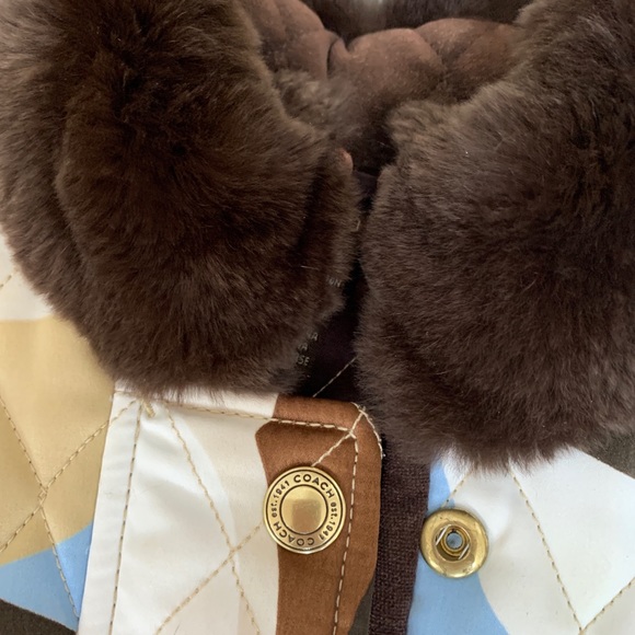 Coach XS jacket real fur, logo print. - Picture 4 of 6